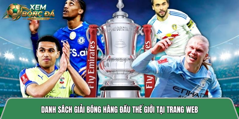 Danh sách giải bóng hàng đầu thế giới tại trang web