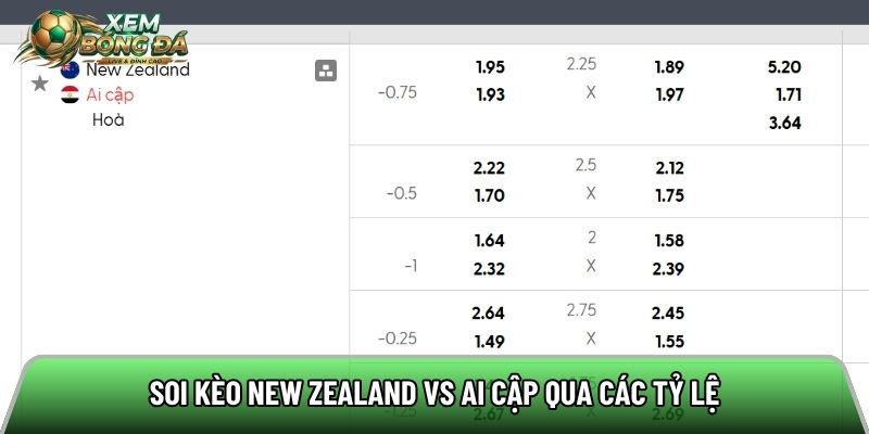 Soi kèo New Zealand vs Ai Cập qua các tỷ lệ